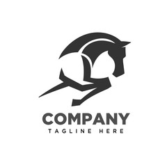 elegant Jumping horse logo