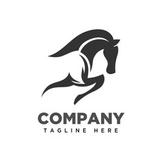 elegant Jumping horse logo