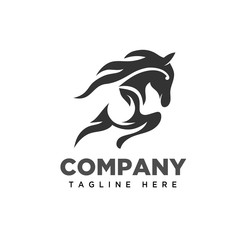 elegant Jumping horse logo