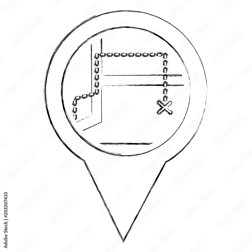 Poster gps navigation pointer map route vector illustration