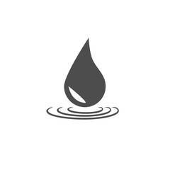 Fototapeta premium Water drop icon. Vector illustration, flat design. Grey on white background.