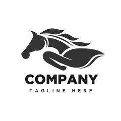 Jumping speed horse logo