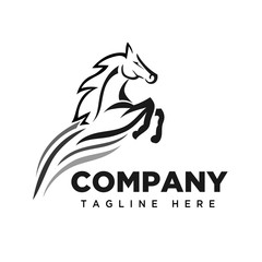 Fototapeta premium Jumping speed horse logo