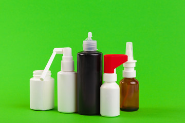 set of various medical bottles