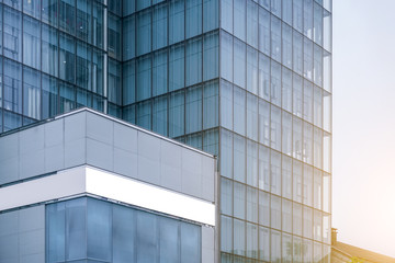 The modern buildings of the city skyscrapers.