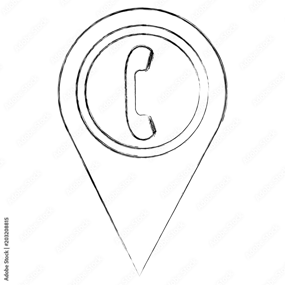 Poster gps navigation pointer pin map telephone service vector illustration