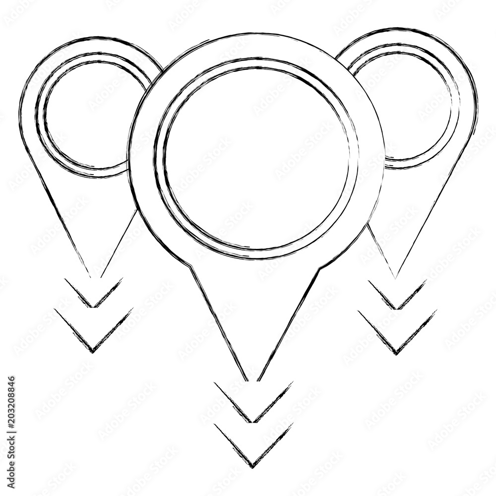Poster gps navigation pointer map markers image vector illustration