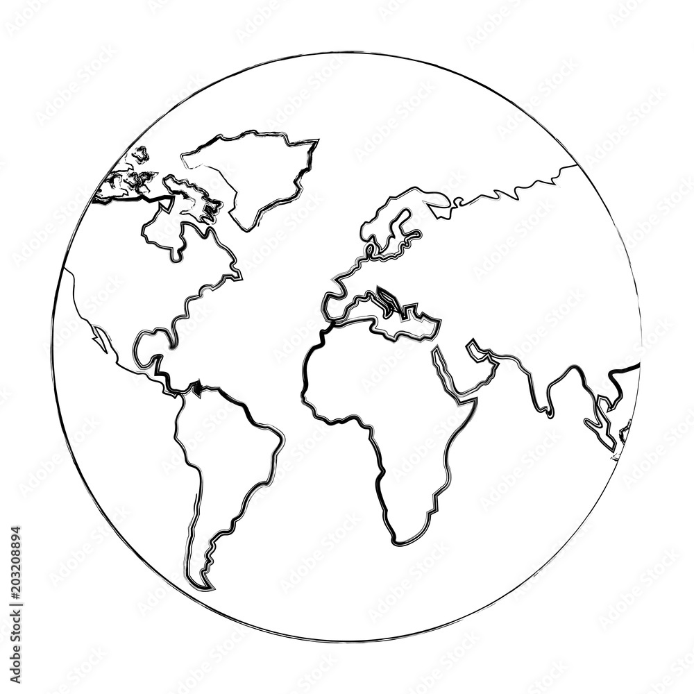 Poster globe map world location gps navigation vector illustration