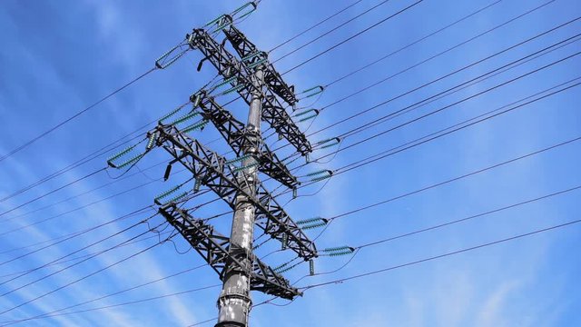 Modern High-Voltage Transmission Line Of The Electric Power