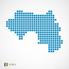 Fototapeta na wymiar Guinea map and flag icon
