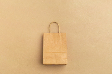 paper shopping bag on colorful background