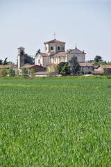 The church of a small Lombard village in the countryside - Italy 00