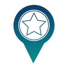 pin pointer location with star vector illustration design