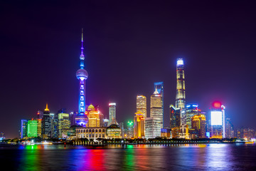 Fototapeta na wymiar The skyline of urban architectural landscape in Lujiazui, Shanghai