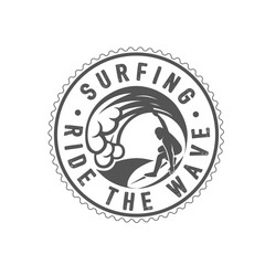 Surfing logo. Ride the wave. Surf rider. 