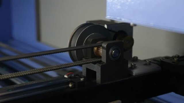 High precision CNC machine part at work. 
