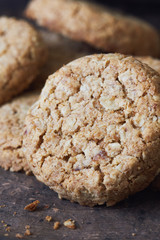 Biscuits with whole-wheat (wholemeal) flour on rustic plate