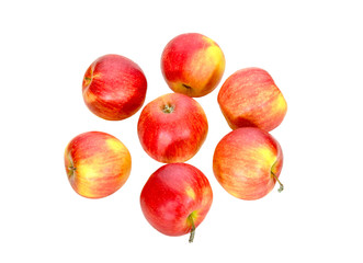 ripe red apples on a white background
