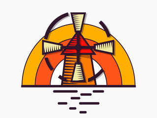 Mill logo - vector illustration. Emblem design on white background. Vector EPS10