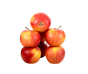 ripe red apples on a white background