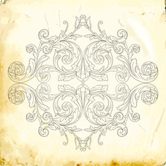 Vector baroque of vintage elements for design.