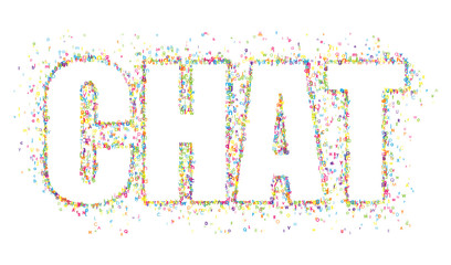 "CHAT" composed of tiny letters
