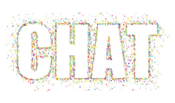 "CHAT" composed of tiny letters