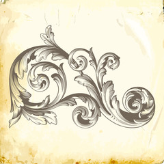 Vector baroque of vintage elements for design. 