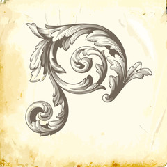 Fototapeta premium Vector baroque of vintage elements for design.