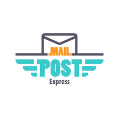 Mail post emblem for postal service or delivery