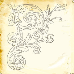 Vector baroque of vintage elements for design. 