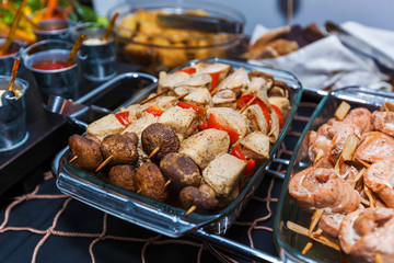 Delicious meat grilled on coal
