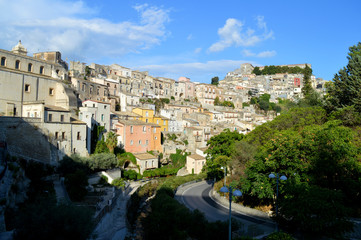 Fototapeta na wymiar Panorama of Ragusa Ibla, Baroque, Sicily, Italy, Europe