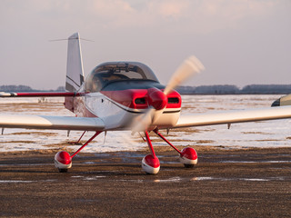 Light aircraft on a private airfield