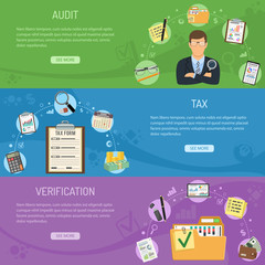 Auditing, Tax and Business Accounting Banners