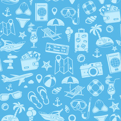 Vacation and Tourism Seamless Pattern