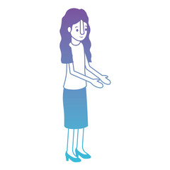 isometric woman avatar character vector illustration design