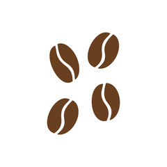 Coffee beans icon in flat style on a white background