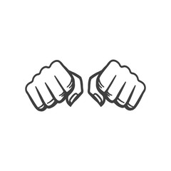 Colored hand sketch clenched hand. Vector illustration