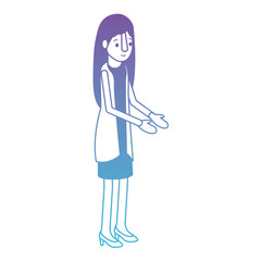 isometric woman avatar character vector illustration design