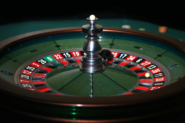 Fragment of roulette with the ball.