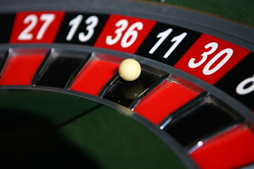 Fragment of roulette with the ball.