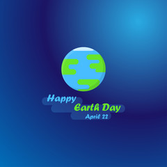 Happy Earth Day illustration of the Earth. Can be used for postcard, banner, background, flyer.