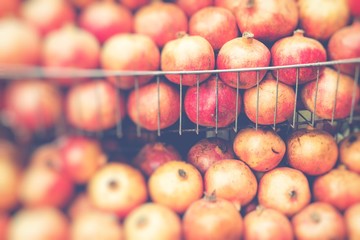 Big Ripe Red Garnets in a market