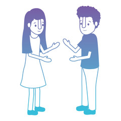 isometric little kids couple character vector illustration design