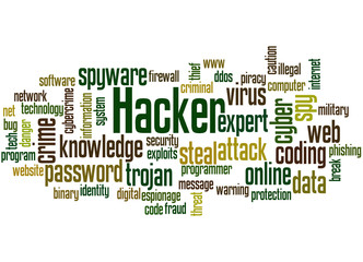 Hacker word cloud concept 2