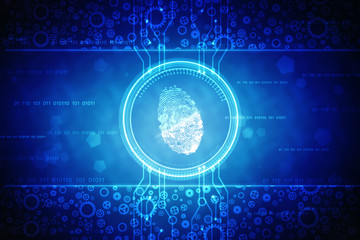 Fingerprint Scanning Technology Concept 2d Illustration
