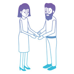couple isometrics avatars characters vector illustration design