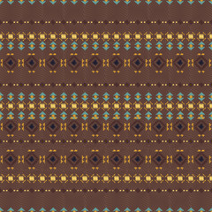 Geometric embroidery style. Ethnic seamless pattern. Abstract aztec background. Digital or wrapping paper. Good for web, print and textile design. Boho ornament vector.