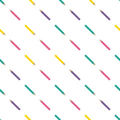 Seamless pattern with bright pencils.